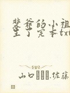 裴爷的小祖宗重生了完本txt下载