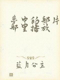 梦中的那片海在哪里播放封面