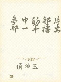 梦中的那片海是哪一年播出的