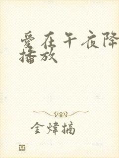 爱在午夜降临前播放