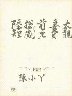 陆总前妻太傲娇短剧免费观看全集封面