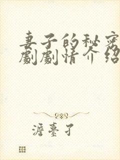 妻子的秘密电视剧剧情介绍封面