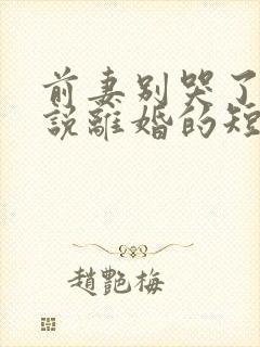 前妻别哭了是你说离婚的短剧免费