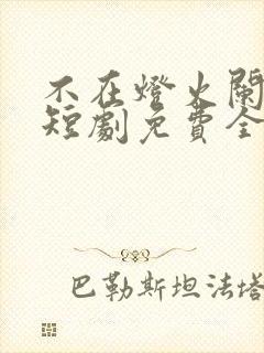 不在灯火阑珊处短剧免费全集封面