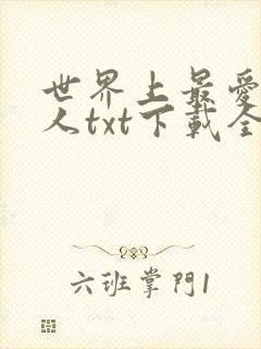 世界上最爱我的人txt下载全本