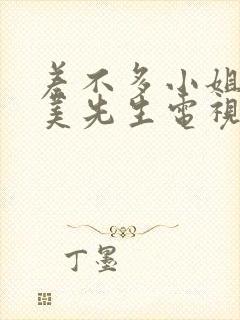 差不多小姐和完美先生电视剧剧情封面