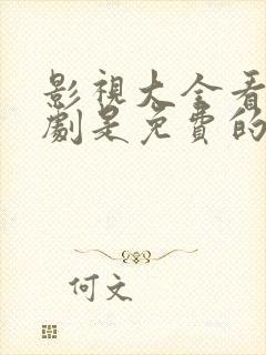 影视大全看电视剧是免费的吗封面