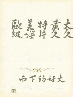 欧美特黄大片一级淫片久久