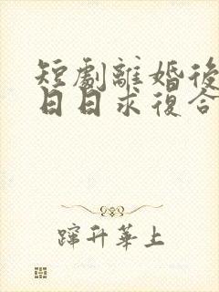 短剧离婚后前夫日日求复合免费观看封面