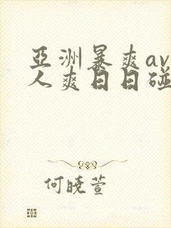 亚洲暴爽av人人爽日日碰封面