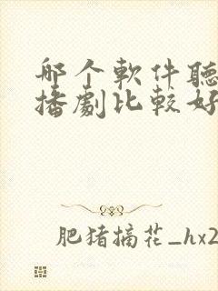 哪个软件听书广播剧比较好