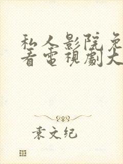 私人影院免费观看电视剧大全下载安装