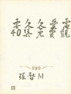 要久久爱电视剧40集免费观看完整版