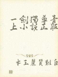 一剑独尊青鸾峰上小说正版封面