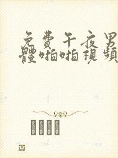 免费午夜男女裸体啪啪视频封面