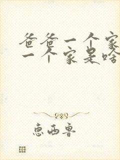 爸爸一个家妈妈一个家是啥电视剧