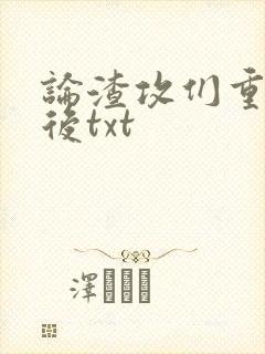 论渣攻们重生以后txt封面