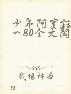 少年阿宾钰慧1～80全文阅读目录