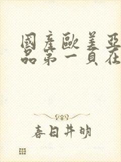 国产欧美亚洲精品第一页在线