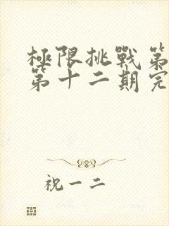 极限挑战第二季第十二期完整版免费封面