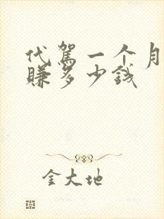 代驾一个月可以赚多少钱