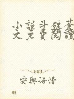 小说斗破苍穹全文免费阅读免费