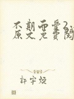 不期而爱2小说原文免费阅读封面