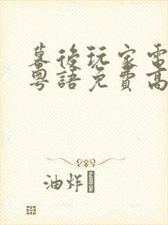 幕后玩家电视剧粤语免费高清观看