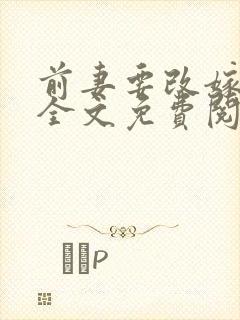 前妻要改嫁小说全文免费阅读