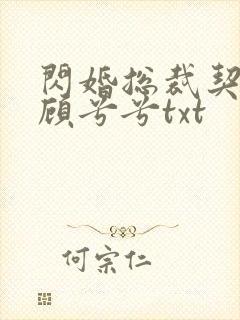 闪婚总裁契约妻顾兮兮txt