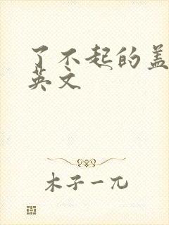 了不起的盖茨比英文