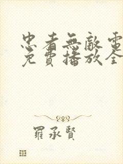 忠者无敌电视剧免费播放全集