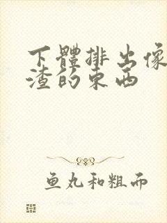 下体排出像豆腐渣的东西