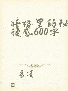 暗格里的秘密观后感600字