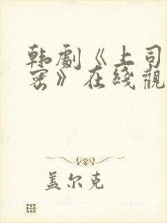 韩剧《上司的秘密》在线观看全集封面