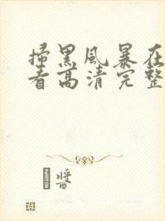 扫黑风暴在线观看高清完整版