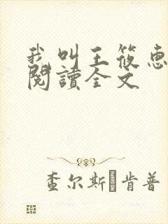我叫王筱惠免费阅读全文