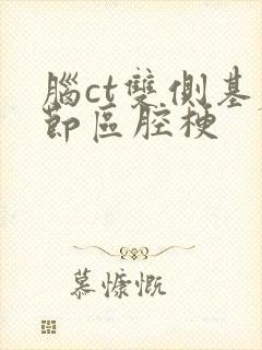 脑ct双侧基底节区腔梗