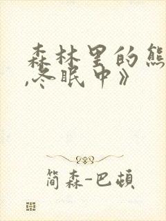 森林里的熊先生,冬眠中》