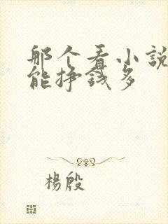 那个看小说软件能挣钱多