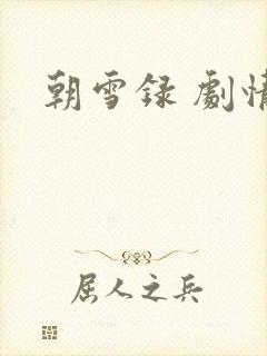 朝雪录 剧情