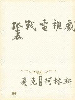 孤战电视剧演员表封面