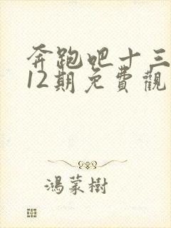 奔跑吧十三季第12期免费观看