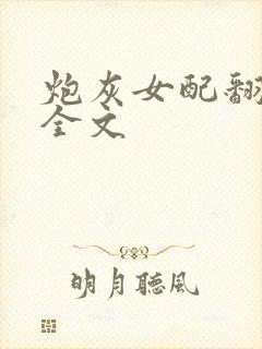 炮灰女配翻身记全文