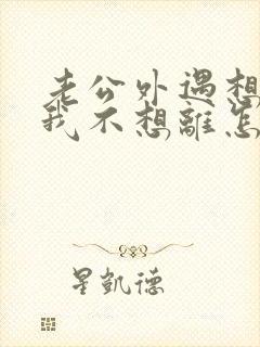 老公外遇想离婚我不想离怎么办