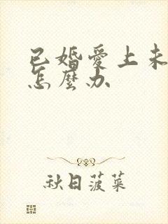 已婚爱上未婚男怎么办