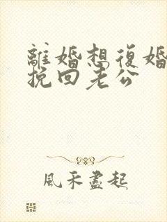 离婚想复婚怎么挽回老公