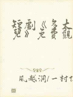 短剧《多大点事儿》免费观看