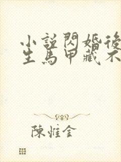 小说闪婚后傅先生马甲藏不住了全文阅