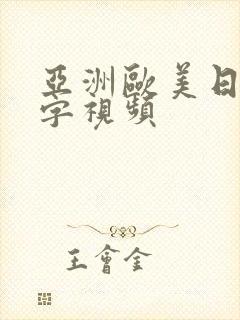 亚洲欧美日韩中字视频